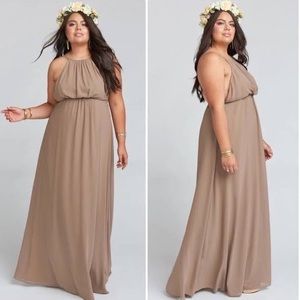 Brown/tan Chiffon Maxi Dress